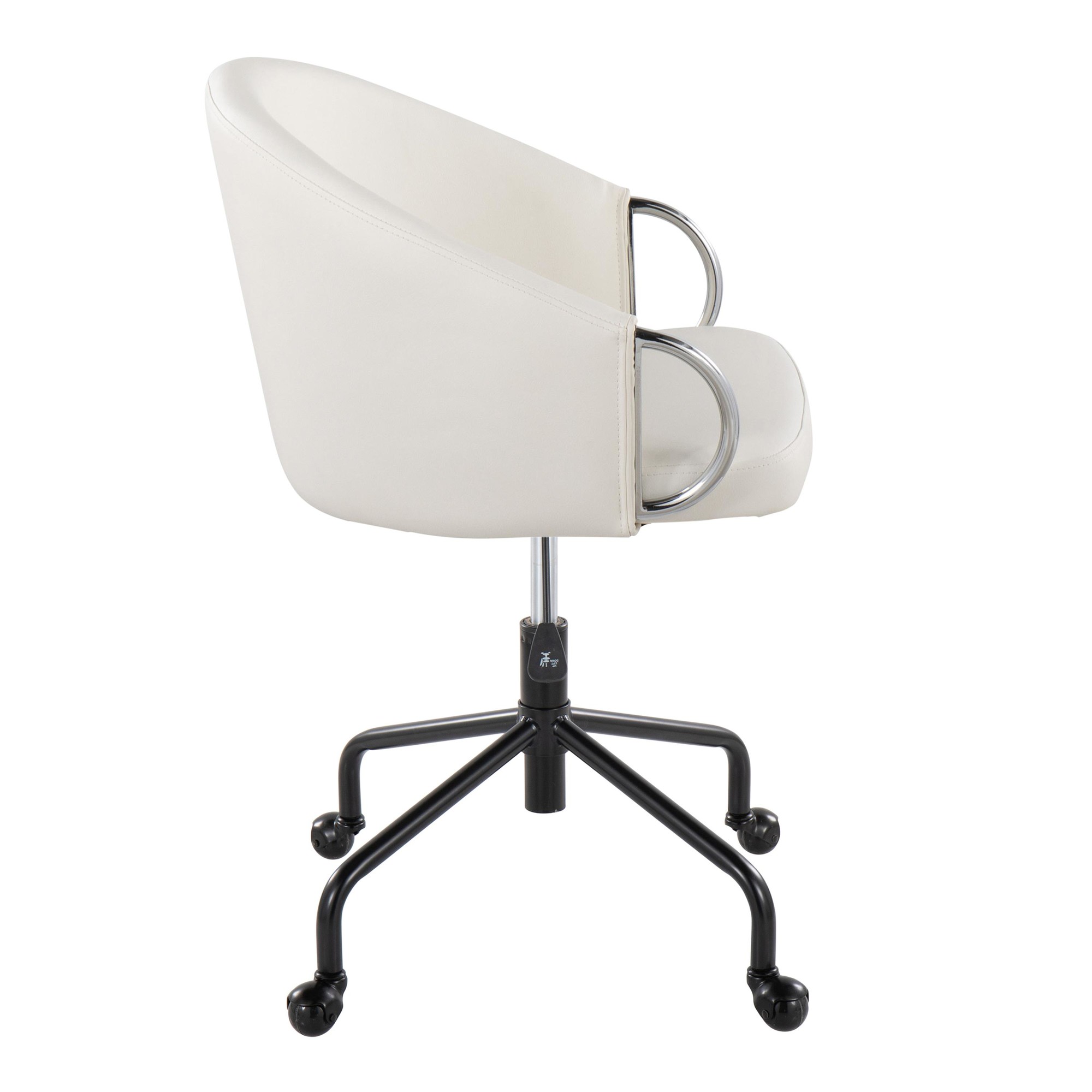 Claire Contemporary White Faux Leather Task Chair 4 Claire Contemporary White Faux Leather Task Chair - Image 4