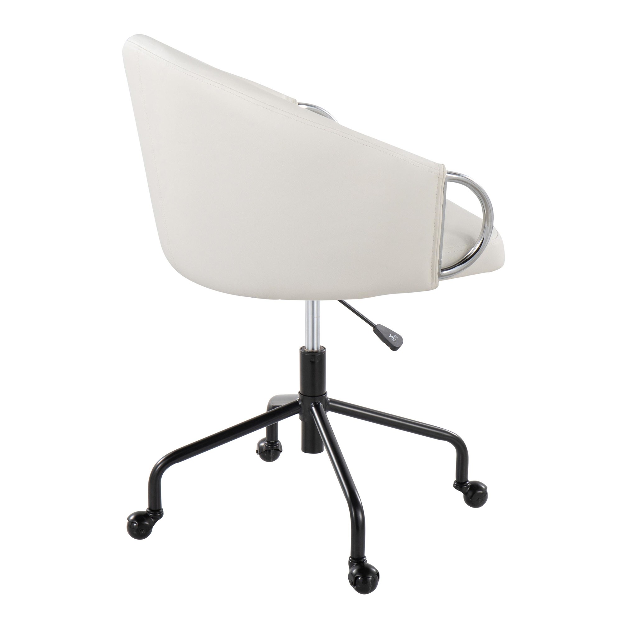Claire Contemporary White Faux Leather Task Chair 5 Claire Contemporary White Faux Leather Task Chair - Image 5