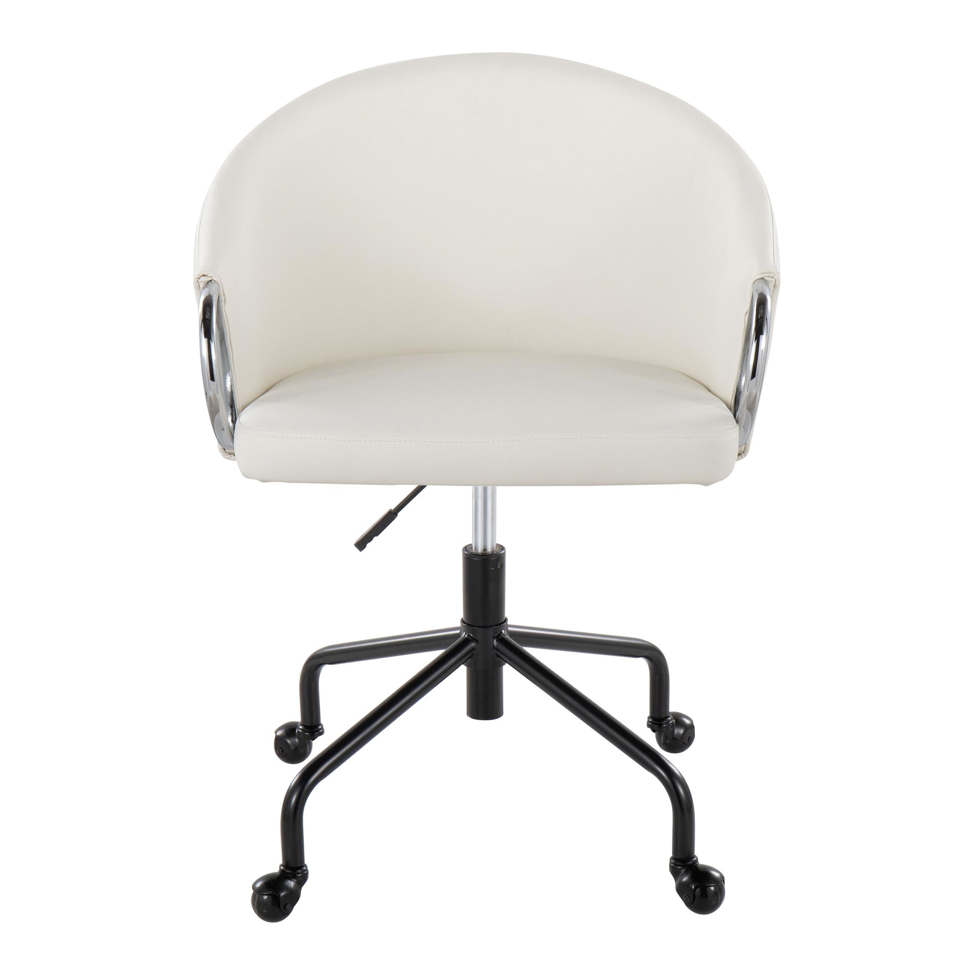 Claire Contemporary White Faux Leather Task Chair 7 Claire Contemporary White Faux Leather Task Chair - Image 7