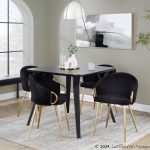Claire Gold Black Velvet Contemporary Accent Chairs (Set of 2) 14 Claire Gold Black Velvet Contemporary Accent Chairs (Set of 2)