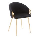 Claire Gold Black Velvet Contemporary Accent Chairs (Set of 2) 15 Claire Gold Black Velvet Contemporary Accent Chairs (Set of 2)