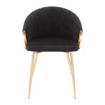 Claire Gold Black Velvet Contemporary Accent Chairs (Set of 2) 19 Claire Gold Black Velvet Contemporary Accent Chairs (Set of 2)