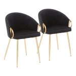 Claire Gold Black Velvet Contemporary Accent Chairs (Set of 2) 21 Claire Gold Black Velvet Contemporary Accent Chairs (Set of 2)