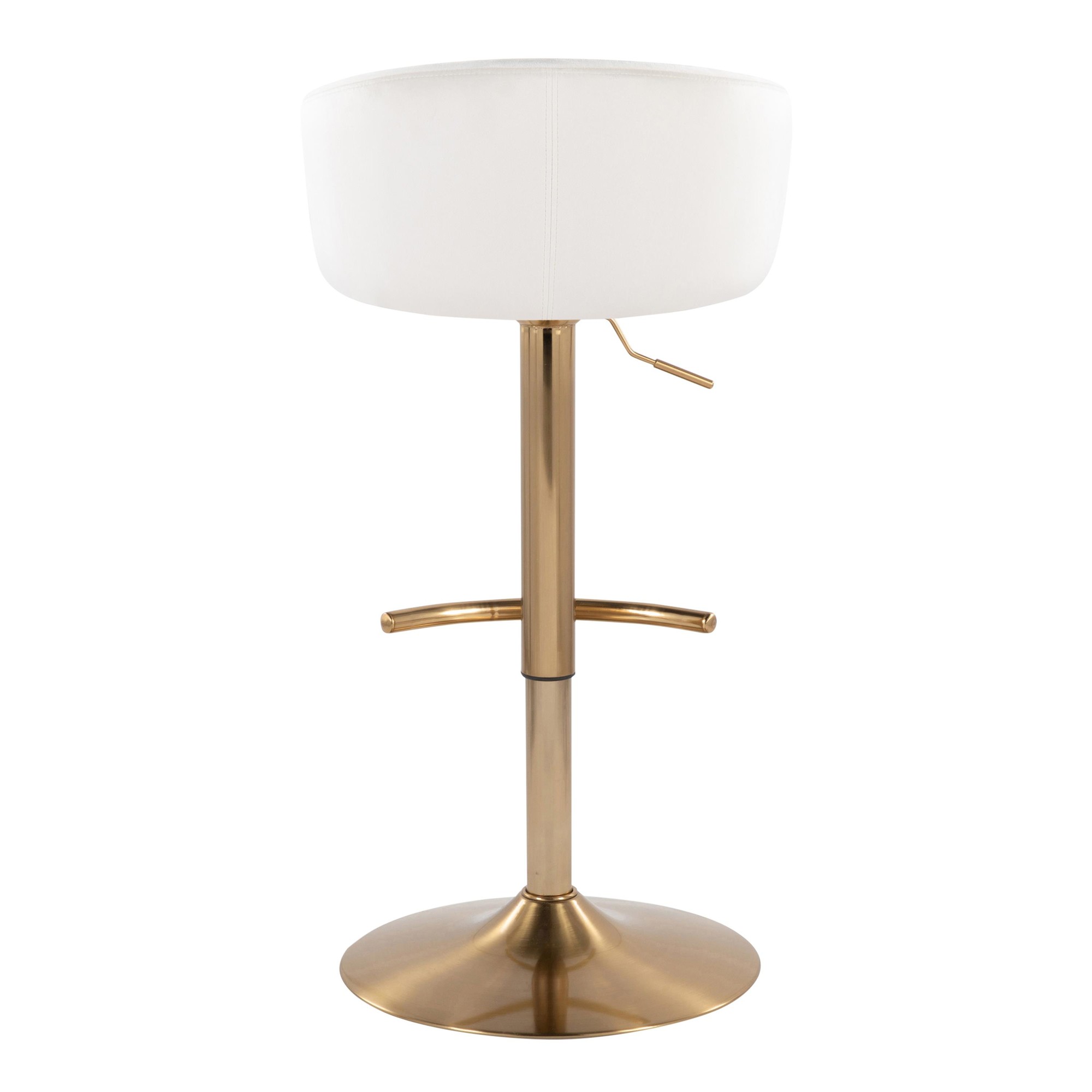 Claire Gold Cream Velvet Swivel Adjustable Barstools (Set of 2) 9 Claire Gold Cream Velvet Swivel Adjustable Barstools (Set of 2) - Image 9