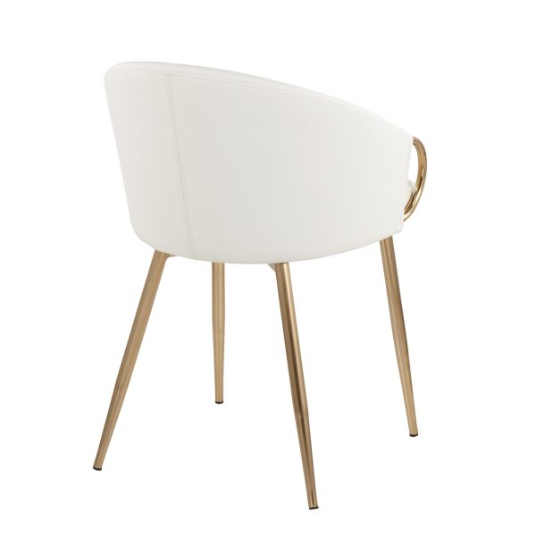 Claire Gold Faux Leather Contemporary Accent Chair 10