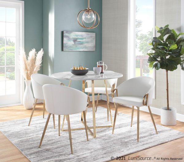 Claire Gold Faux Leather Contemporary Accent Chair 6