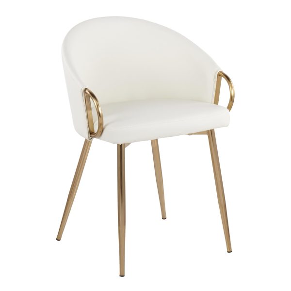 Claire Gold Faux Leather Contemporary Accent Chair 8
