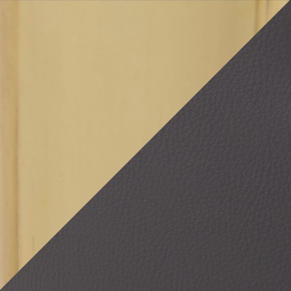 Claire Gold Glam Grey Faux Leather Dining Chairs Set of 2 10
