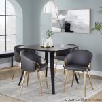 Claire Gold Glam Grey Faux Leather Dining Chairs (Set of 2) 14 Claire Gold Glam Grey Faux Leather Dining Chairs (Set of 2)