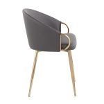Claire Gold Glam Grey Faux Leather Dining Chairs (Set of 2) 17 Claire Gold Glam Grey Faux Leather Dining Chairs (Set of 2)