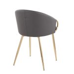 Claire Gold Glam Grey Faux Leather Dining Chairs (Set of 2) 18 Claire Gold Glam Grey Faux Leather Dining Chairs (Set of 2)