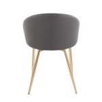 Claire Gold Glam Grey Faux Leather Dining Chairs (Set of 2) 19 Claire Gold Glam Grey Faux Leather Dining Chairs (Set of 2)