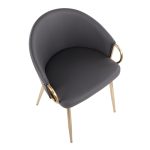 Claire Gold Glam Grey Faux Leather Dining Chairs (Set of 2) 21 Claire Gold Glam Grey Faux Leather Dining Chairs (Set of 2)