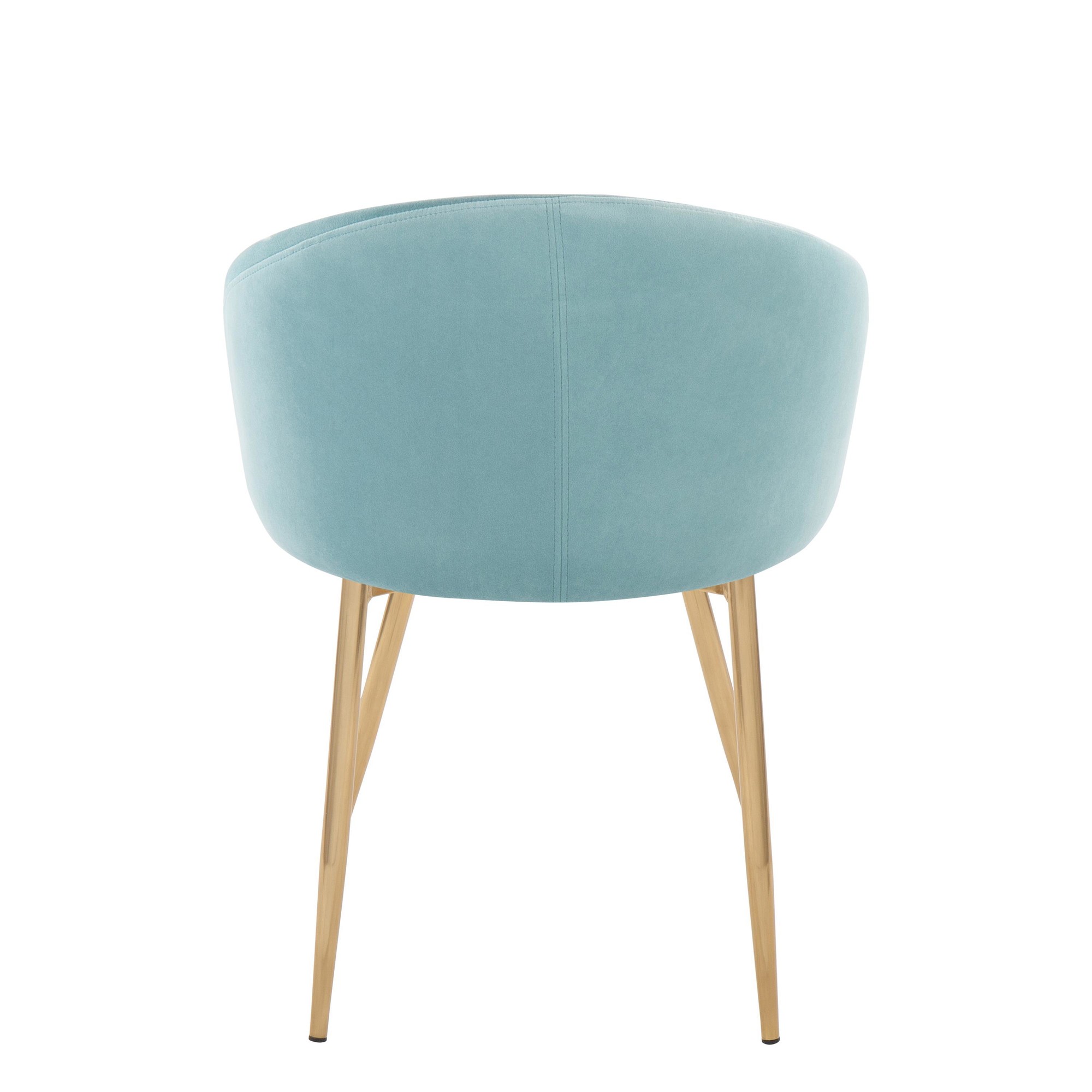 Claire Gold Light Blue Velvet Contemporary Accent Chairs (Set of 2) 5 Claire Gold Light Blue Velvet Contemporary Accent Chairs (Set of 2) - Image 5