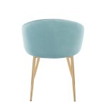 Claire Gold Metal Light Blue Velvet Contemporary Accent Chair 9 Claire Gold Metal Light Blue Velvet Contemporary Accent Chair