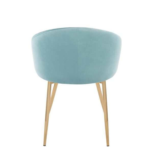 Claire Gold Metal Light Blue Velvet Contemporary Accent Chair 3