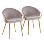 Claire Gold Silver Velvet Contemporary Dining Chairs (Set of 2) 14 Claire Gold Silver Velvet Contemporary Dining Chairs (Set of 2)