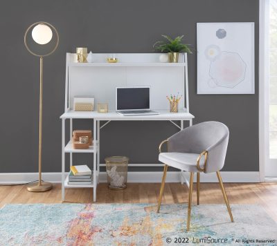 Claire Gold Silver Velvet Contemporary Dining Chairs (Set of 2)