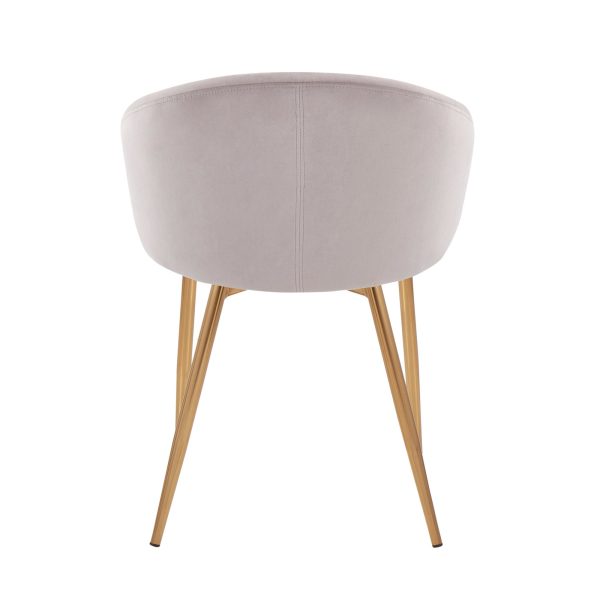 Claire Gold Silver Velvet Contemporary Dining Chairs Set of 2 6