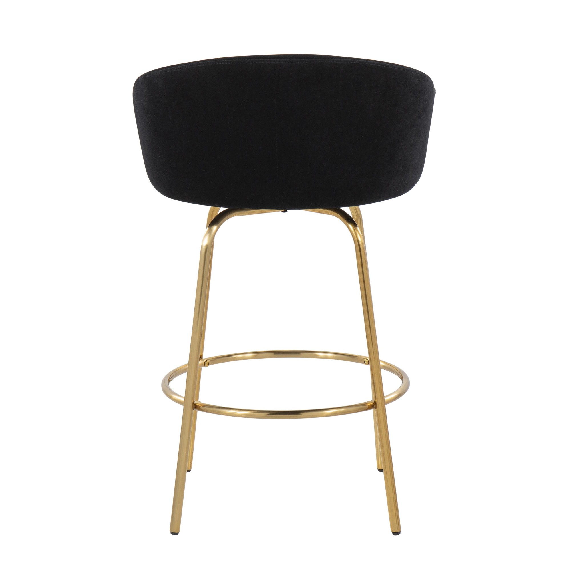 Claire Gold Steel Black Velvet Counter Stool 26-Inch (Set of 2) 8 Claire Gold Steel Black Velvet Counter Stool 26-Inch (Set of 2) - Image 8