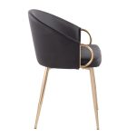 Claire Gold and Black Faux Leather Contemporary Dining Chairs (Set of 2) 27 Claire Gold and Black Faux Leather Contemporary Dining Chairs (Set of 2)