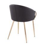 Claire Gold and Black Faux Leather Contemporary Dining Chairs (Set of 2) 28 Claire Gold and Black Faux Leather Contemporary Dining Chairs (Set of 2)