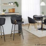 Claire Gold and Black Faux Leather Contemporary Dining Chairs (Set of 2) 21 Claire Gold and Black Faux Leather Contemporary Dining Chairs (Set of 2)