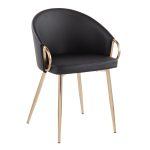 Claire Gold and Black Faux Leather Contemporary Dining Chairs (Set of 2) 26 Claire Gold and Black Faux Leather Contemporary Dining Chairs (Set of 2)