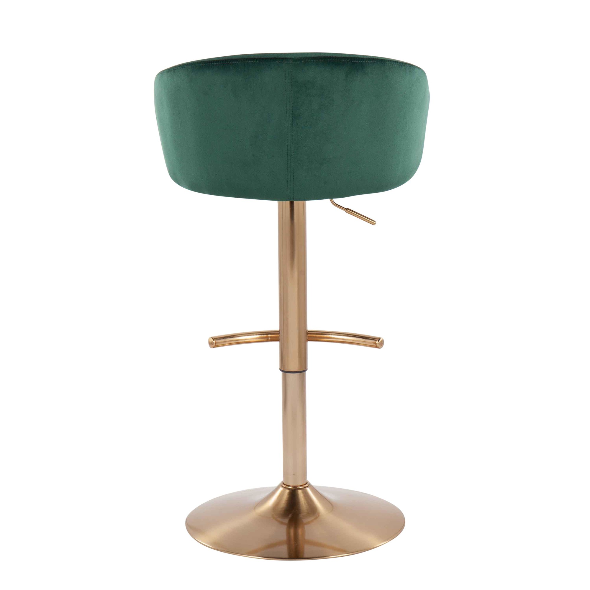 Claire Gold and Green Velvet Adjustable Bar Stools (Set of 2) 6 Claire Gold and Green Velvet Adjustable Bar Stools (Set of 2) - Image 6