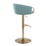 Claire Gold and Light Blue Velvet Contemporary Bar Stools (Set of 2) 15 Claire Gold and Light Blue Velvet Contemporary Bar Stools (Set of 2)