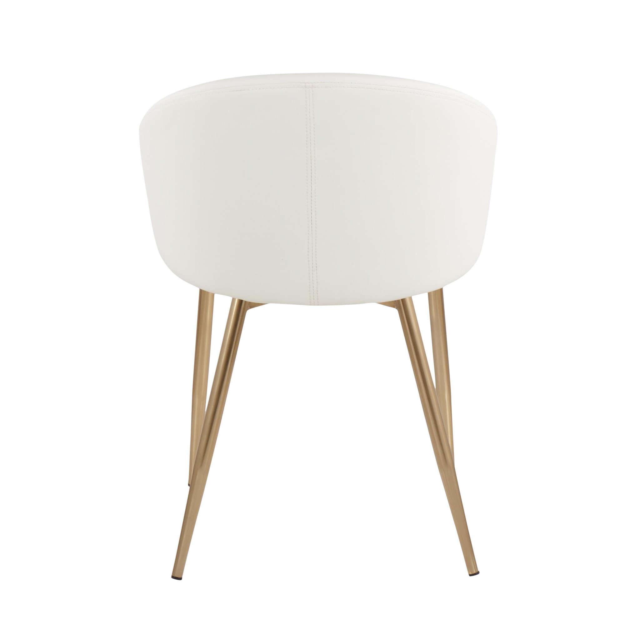 Claire Gold and White Faux Leather Contemporary Chairs (Set of 2) 12 Claire Gold and White Faux Leather Contemporary Chairs (Set of 2) - Image 12