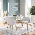 Claire Gold and White Faux Leather Contemporary Chairs (Set of 2) 20 Claire Gold and White Faux Leather Contemporary Chairs (Set of 2)