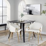Claire Gold and White Faux Leather Contemporary Chairs (Set of 2) 22 Claire Gold and White Faux Leather Contemporary Chairs (Set of 2)