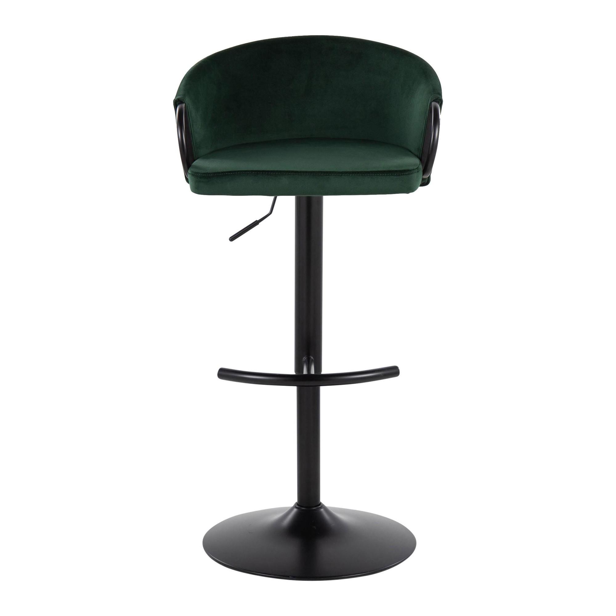 Claire Green Velvet Contemporary Adjustable Swivel Barstools (Set of 2) 10 Claire Green Velvet Contemporary Adjustable Swivel Barstools (Set of 2) - Image 10
