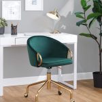 Claire Green Velvet Gold Contemporary Adjustable Task Chair 10 Claire Green Velvet Gold Contemporary Adjustable Task Chair