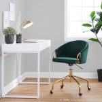Claire Green Velvet Gold Contemporary Adjustable Task Chair 9 Claire Green Velvet Gold Contemporary Adjustable Task Chair
