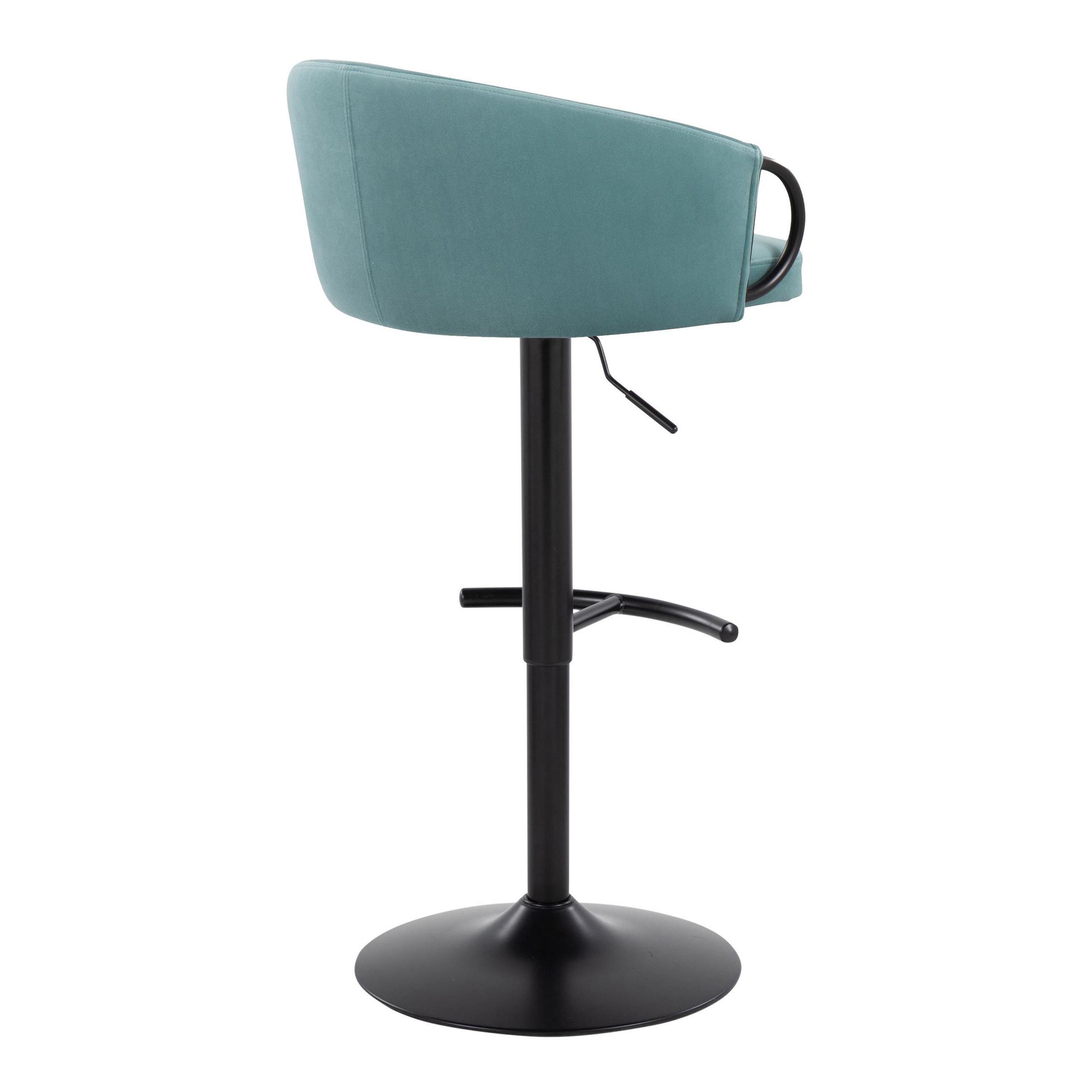 Claire Light Blue Velvet Contemporary Swivel Barstools (Set of 2) 8 Claire Light Blue Velvet Contemporary Swivel Barstools (Set of 2) - Image 8