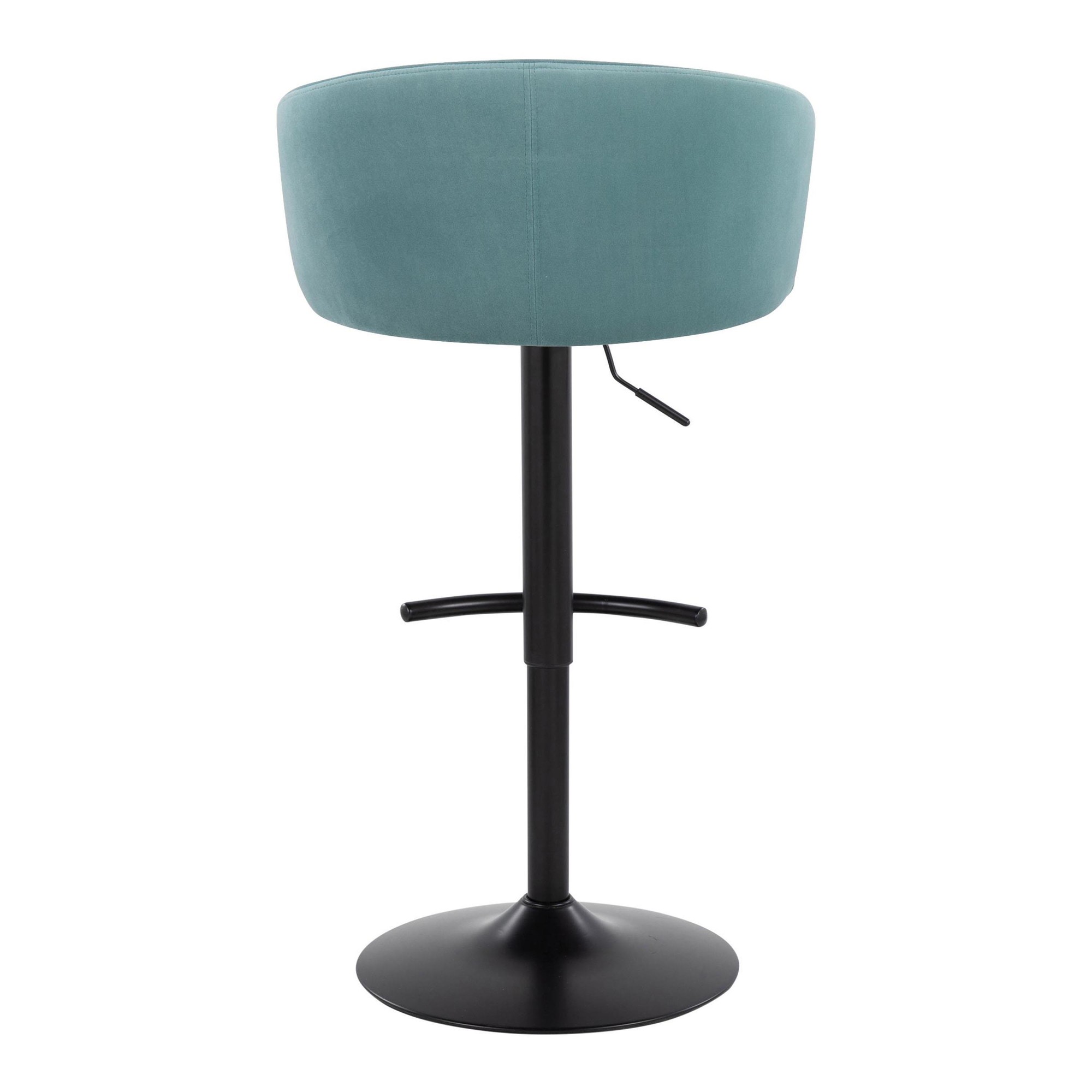 Claire Light Blue Velvet Contemporary Swivel Barstools (Set of 2) 9 Claire Light Blue Velvet Contemporary Swivel Barstools (Set of 2) - Image 9