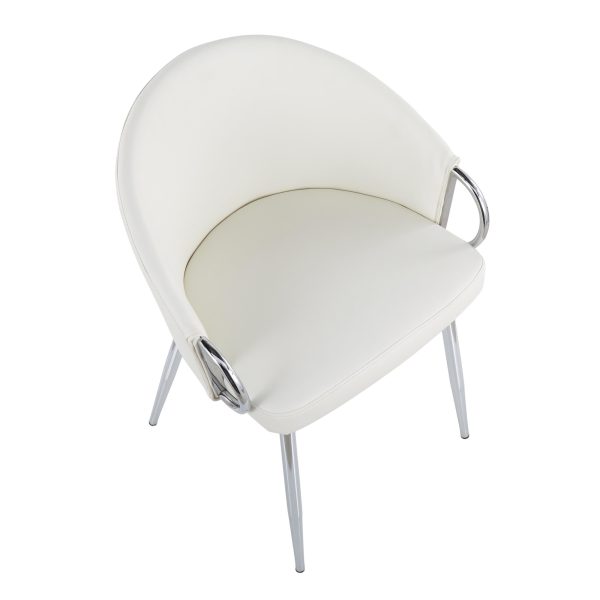 Claire Silver White Faux Leather Contemporary Accent Chair 10