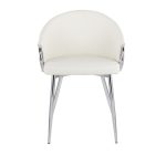 Claire White Faux Leather Contemporary Dining Chairs Chrome (Set of 2) 24 Claire White Faux Leather Contemporary Dining Chairs Chrome (Set of 2)