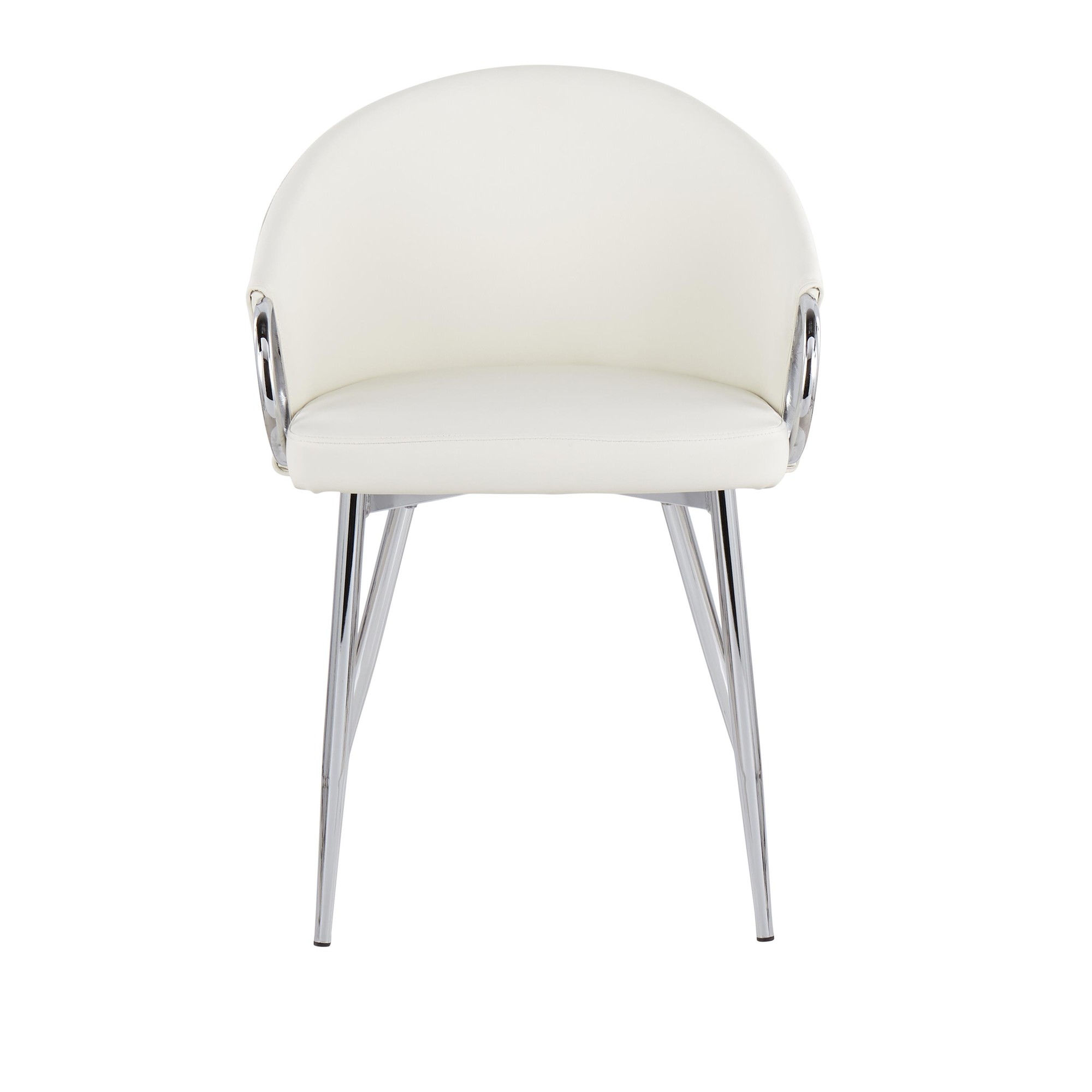 Claire White Faux Leather Contemporary Dining Chairs Chrome (Set of 2) 11 Claire White Faux Leather Contemporary Dining Chairs Chrome (Set of 2) - Image 11