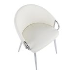 Claire White Faux Leather Contemporary Dining Chairs Chrome (Set of 2) 25 Claire White Faux Leather Contemporary Dining Chairs Chrome (Set of 2)