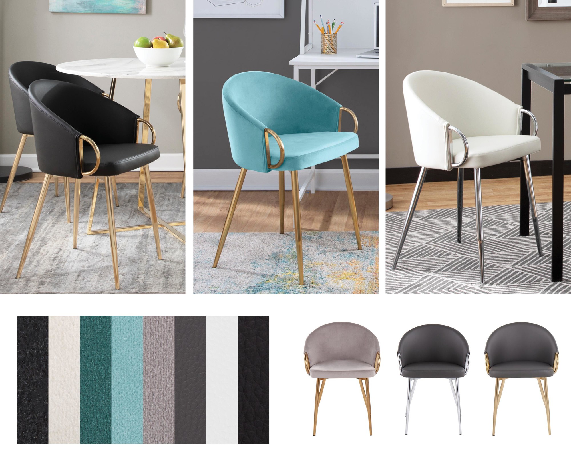 Claire White Faux Leather Contemporary Dining Chairs Chrome (Set of 2) 5 Claire White Faux Leather Contemporary Dining Chairs Chrome (Set of 2) - Image 5