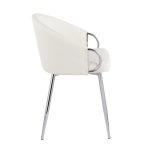 Claire White Faux Leather Contemporary Dining Chairs Chrome (Set of 2) 21 Claire White Faux Leather Contemporary Dining Chairs Chrome (Set of 2)