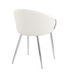 Claire White Faux Leather Contemporary Dining Chairs Chrome (Set of 2) 22 Claire White Faux Leather Contemporary Dining Chairs Chrome (Set of 2)