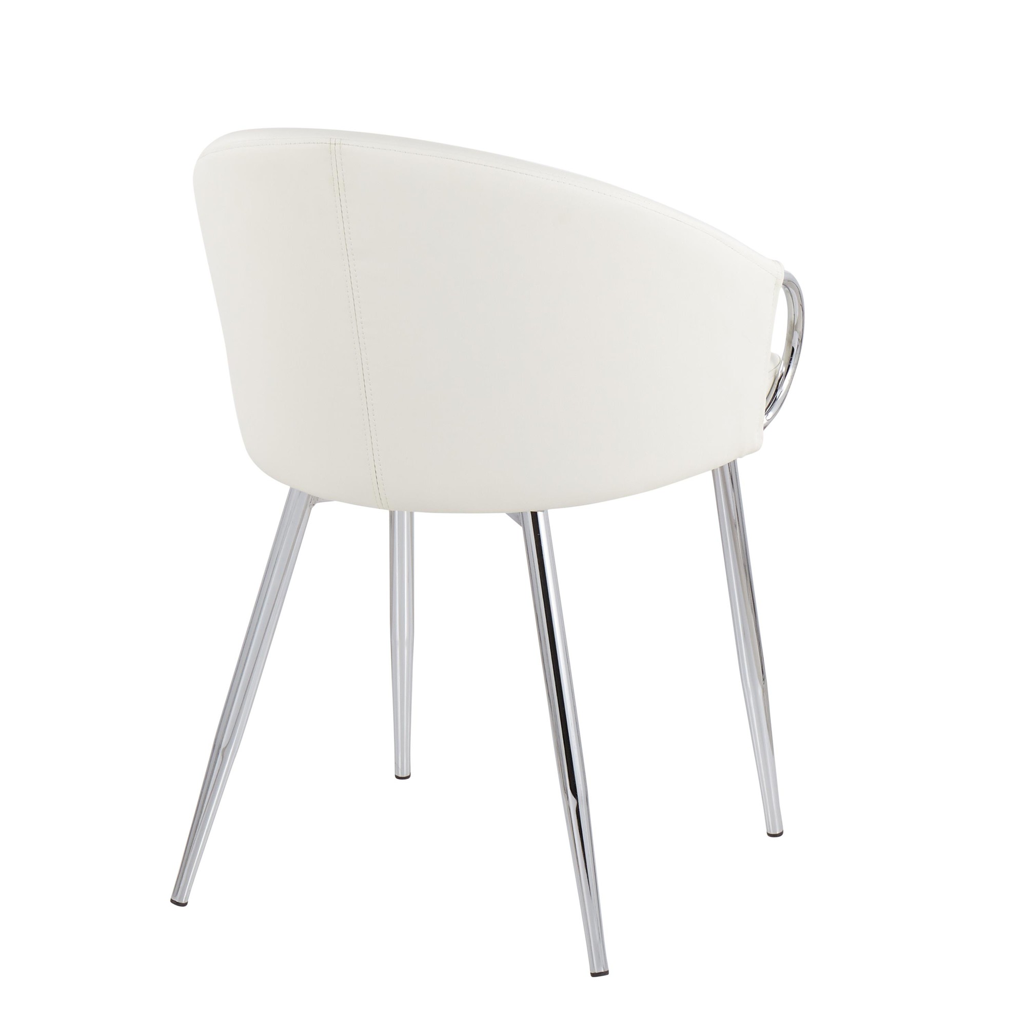 Claire White Faux Leather Contemporary Dining Chairs Chrome (Set of 2) 9 Claire White Faux Leather Contemporary Dining Chairs Chrome (Set of 2) - Image 9