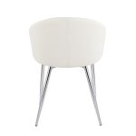 Claire White Faux Leather Contemporary Dining Chairs Chrome (Set of 2) 23 Claire White Faux Leather Contemporary Dining Chairs Chrome (Set of 2)
