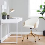 Claire White Faux Leather Gold Contemporary Task Chair 9 Claire White Faux Leather Gold Contemporary Task Chair