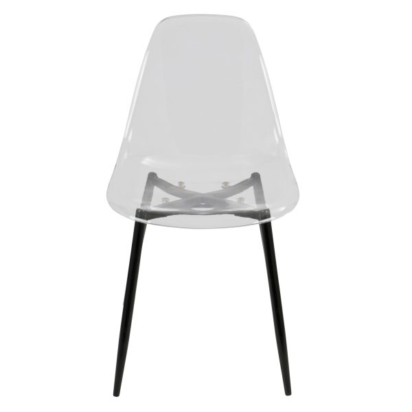 Clara Black Clear Mid Century Modern Accent Dining Chairs Set of 2 10