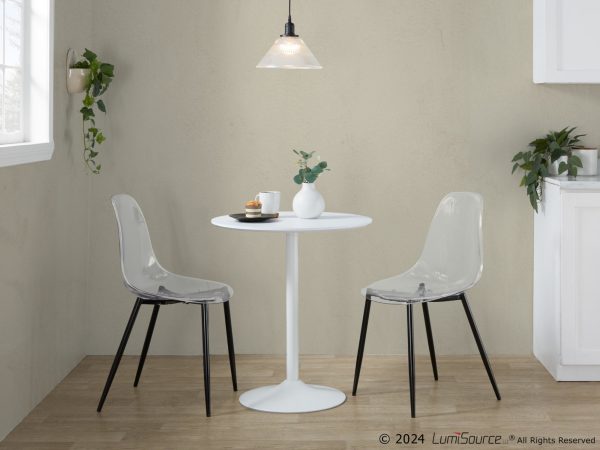 Clara Black Clear Mid Century Modern Accent Dining Chairs Set of 2 2